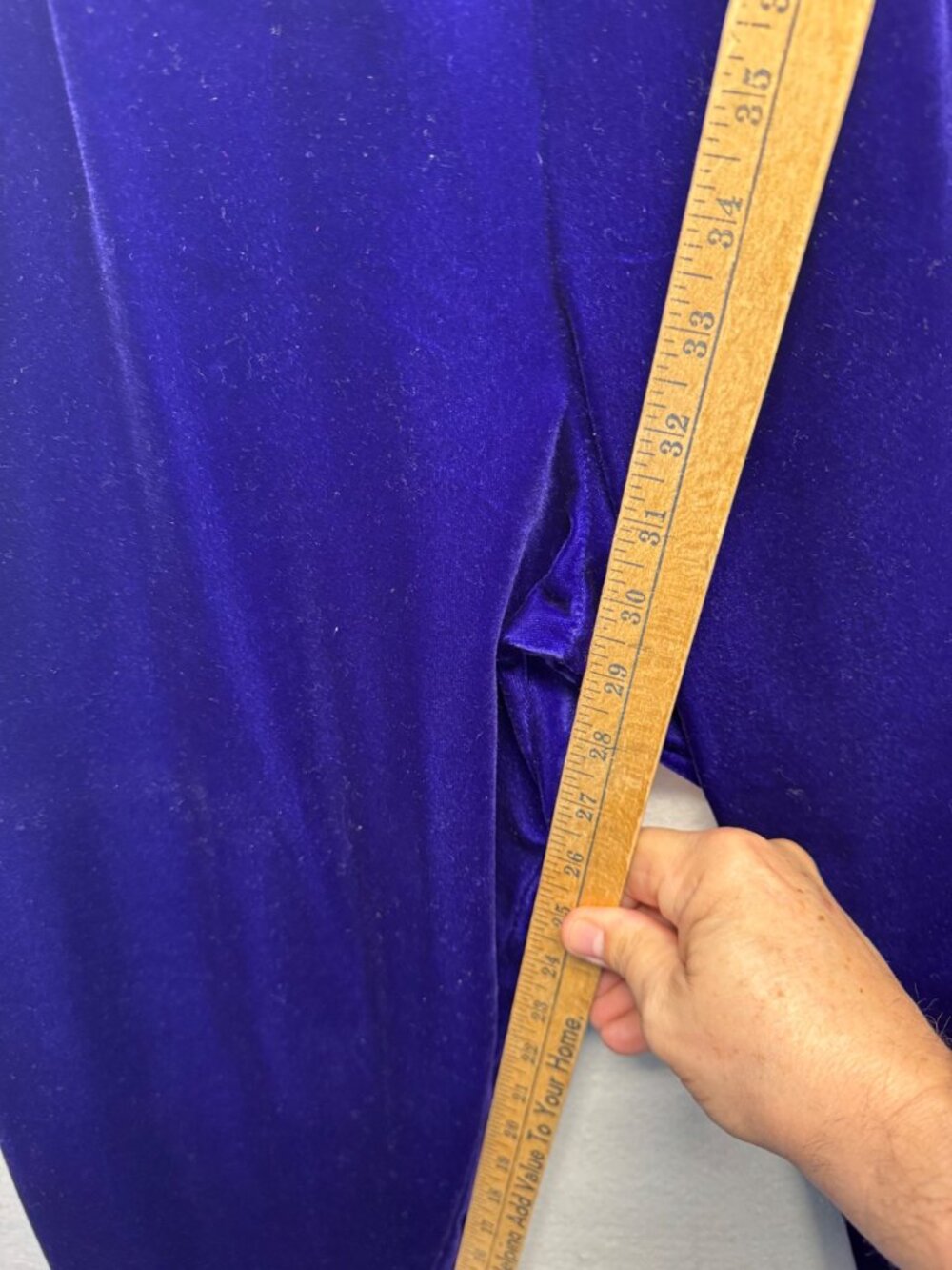 Vintage Diane von Fürstenberg Purple Velvet Elastic Waist Pants M - Picture 6 of 8